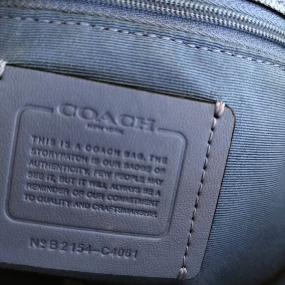 4742) Coach Denim Diagonal Horse Carriage Print Coated Canvas Tote Bag C4061 - Picture 10 of 13